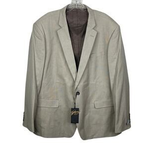Johnny Bigg Harewood Textured Suit Jacket Dune Tan Men's 48 Big & Tall NWT